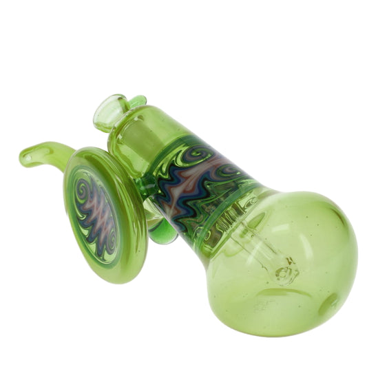 Slob Glass Dewar Layback Bubbler - Ghost Chartreuse