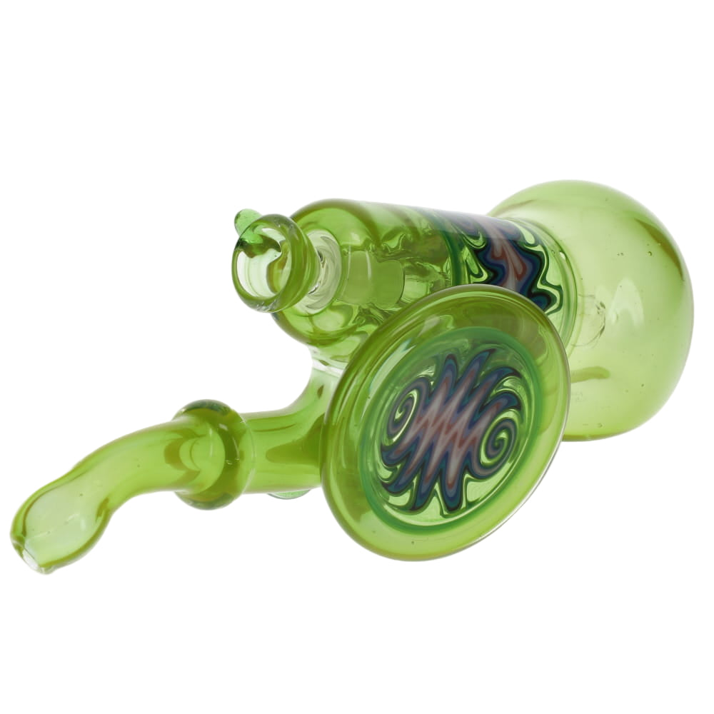 Slob Glass Dewar Layback Bubbler - Ghost Chartreuse