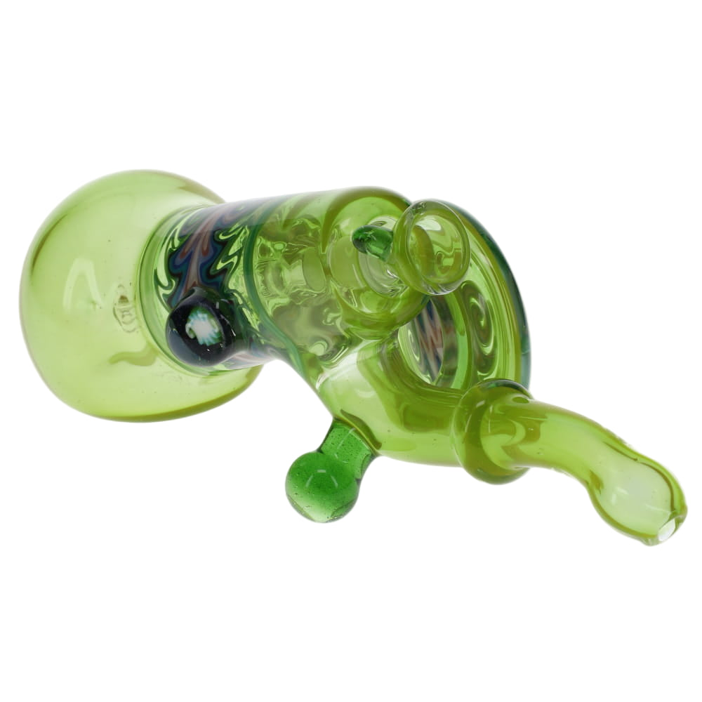 Slob Glass Dewar Layback Bubbler - Ghost Chartreuse