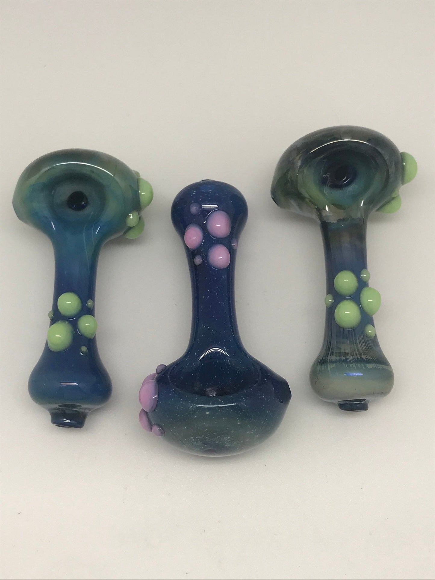 Steegee Glass Coblt Fume 3 Dot Pipe