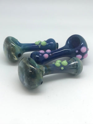 Steegee Glass Coblt Fume 3 Dot Pipe