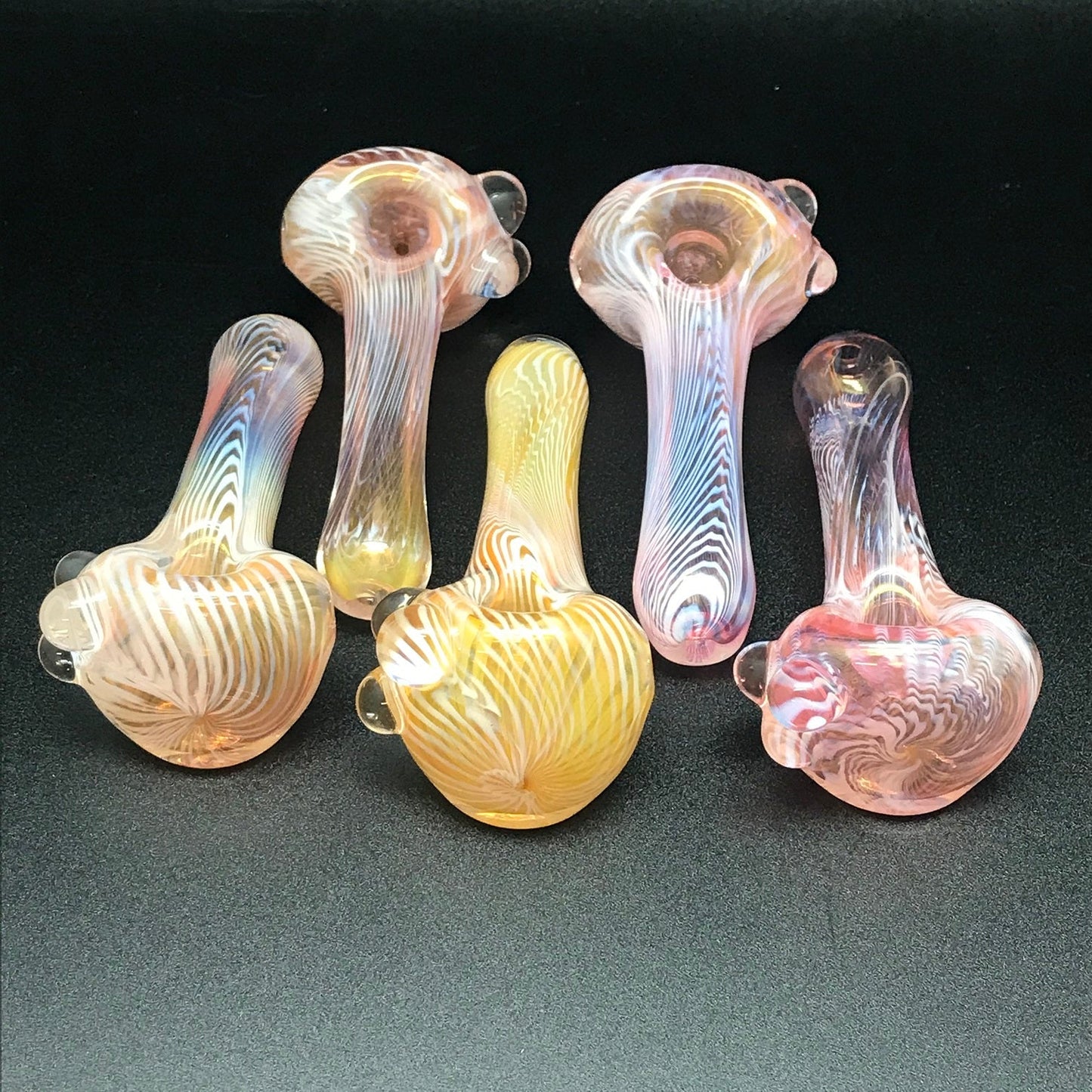 Jack Steele Glass Gold Fume White Foldover Pipe