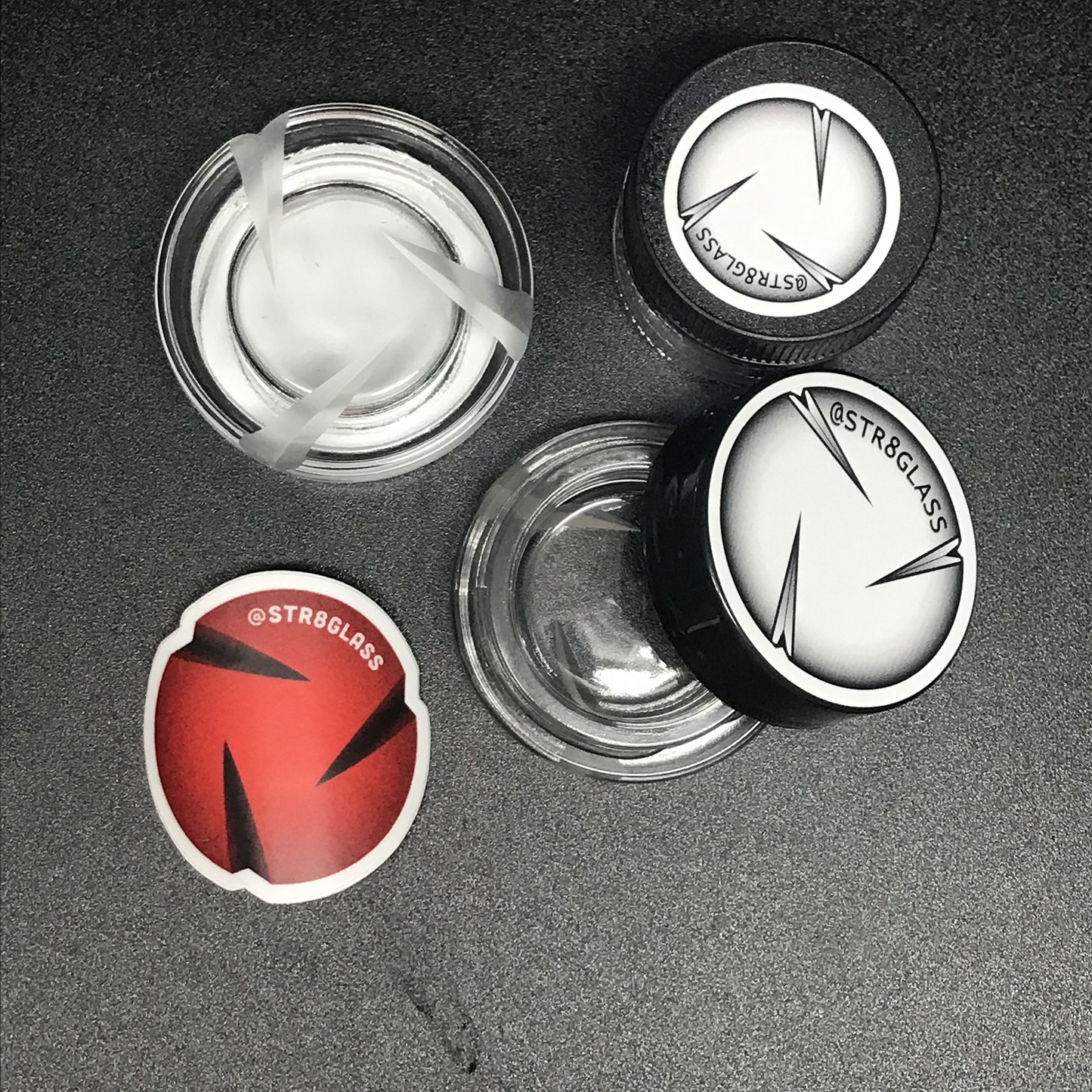 Str8 Glass Coldwork Cut Spinner Cap Stash Jar SALE