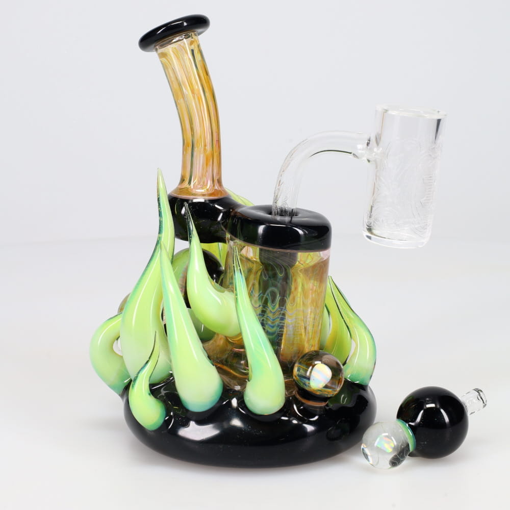 B Money Glass #15 Slyme with Case Bubbler