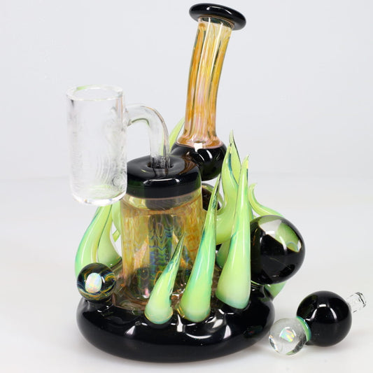 B Money Glass #15 Slyme with Case Bubbler