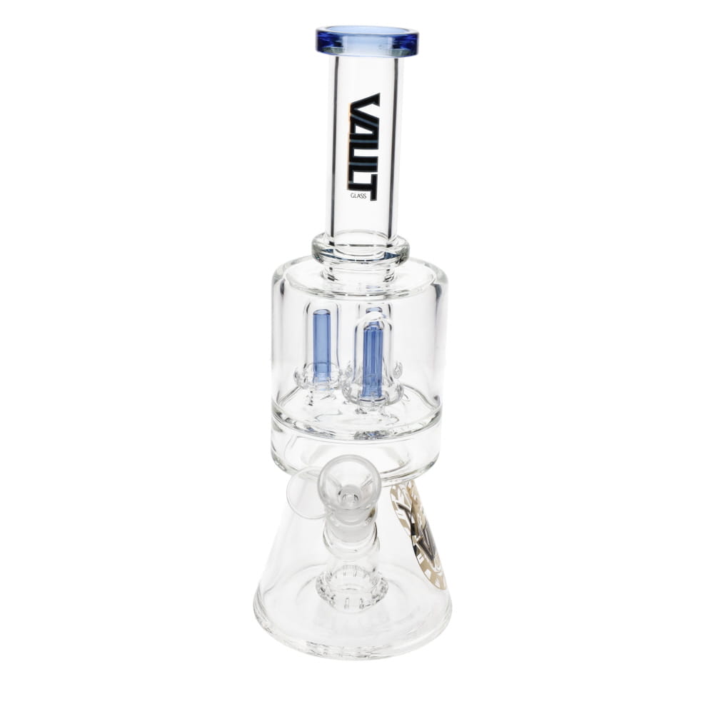 Vault Glass 3 Showerhead Perc with Color Rims Beaker - 11"