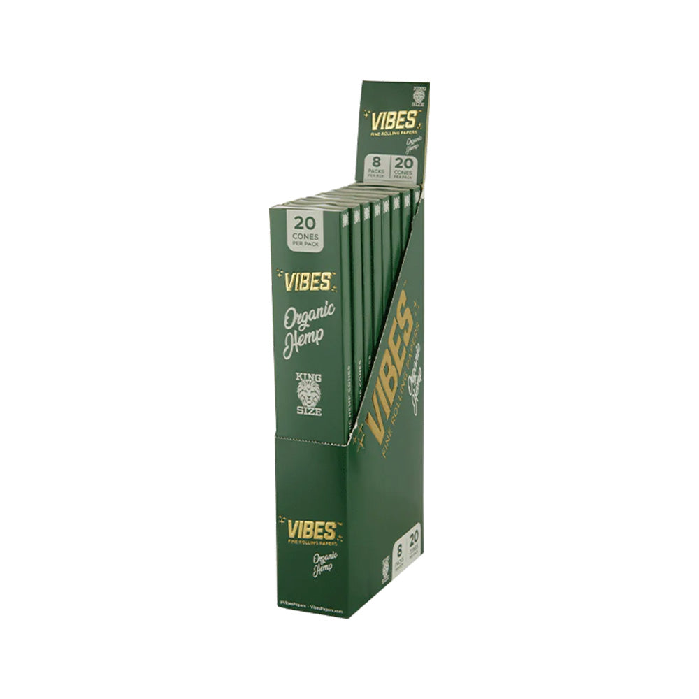 Vibes Organic Hemp King Size Cones - 20 Pack