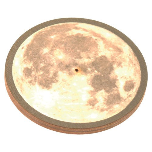 Wooden Round Moon Incense Burner