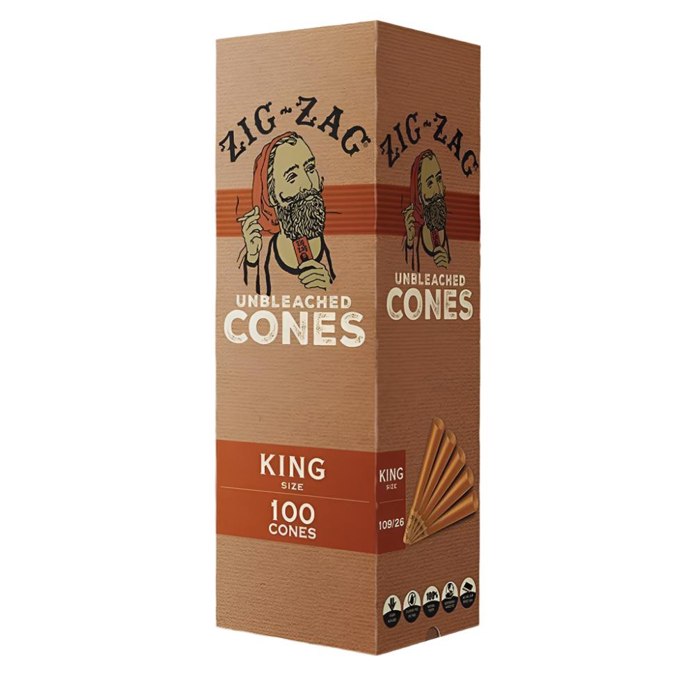 Zig Zag Unbleached King Size Cones - 100 pack