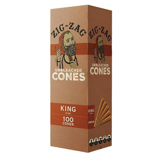 Zig Zag Unbleached King Size Cones - 100 pack