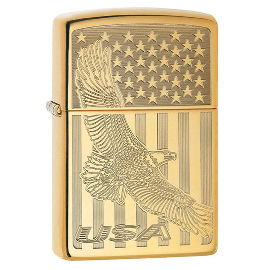 Zippo Lighter Flying Eagle and Flag