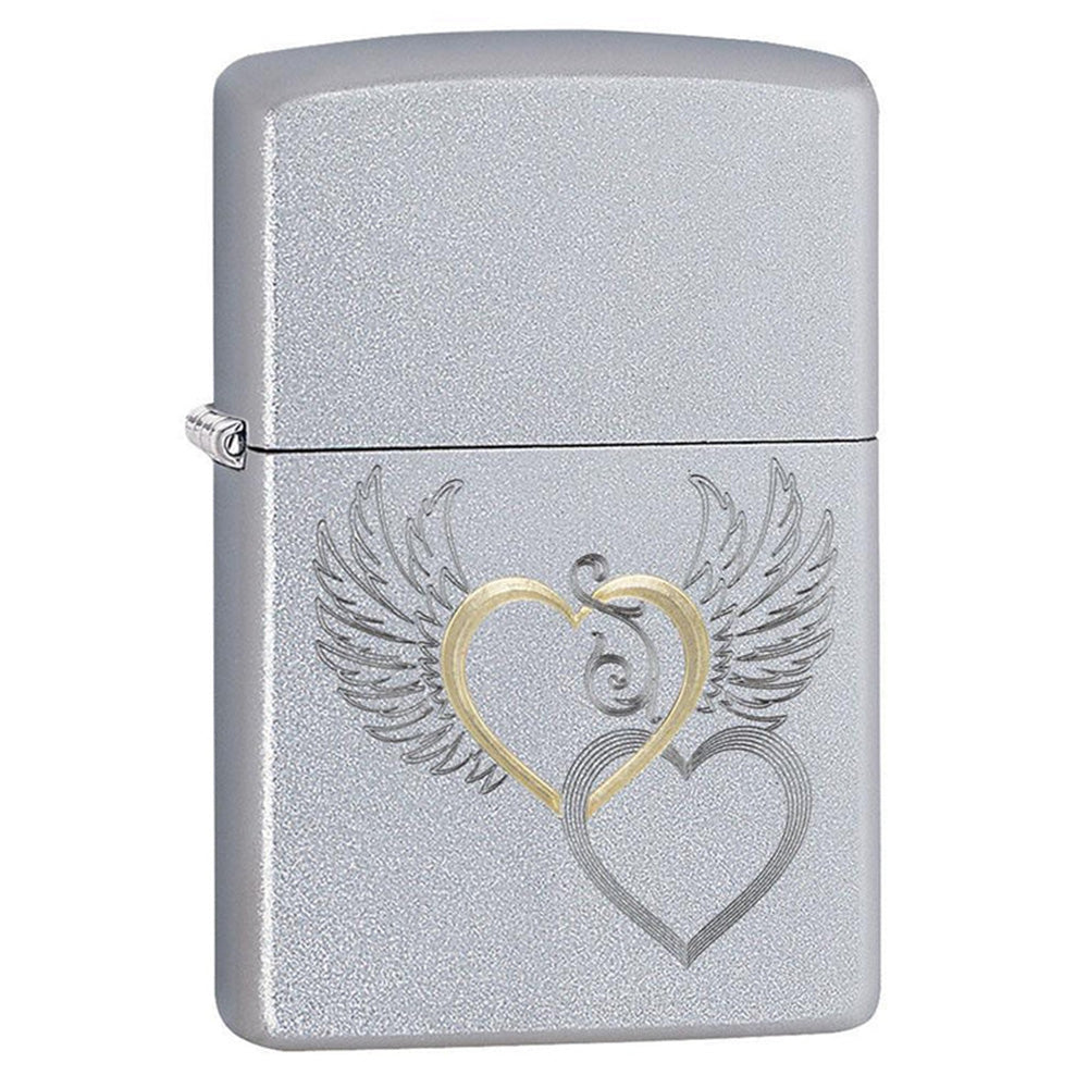 Zippo Lighter Hearts and Wings Engraved