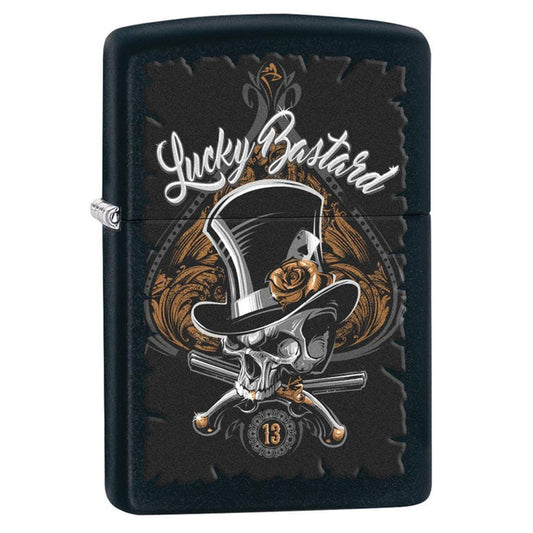 Zippo Lighter Lucky Bastard Skull