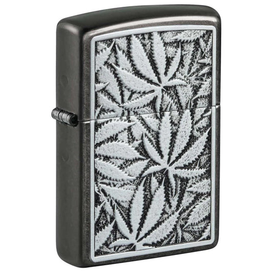 Zippo Lighter Weed Leaf Emblem