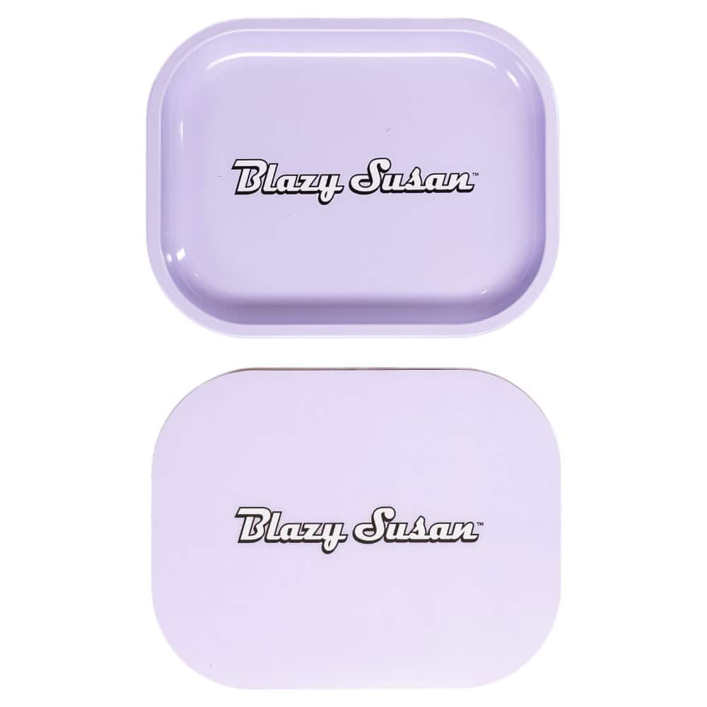 Blazy Susan Small Rolling Tray with Lid - Classic Purple