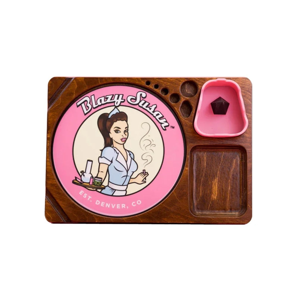 Blazy Susan Wooden Dab Tray - 3 Piece Set