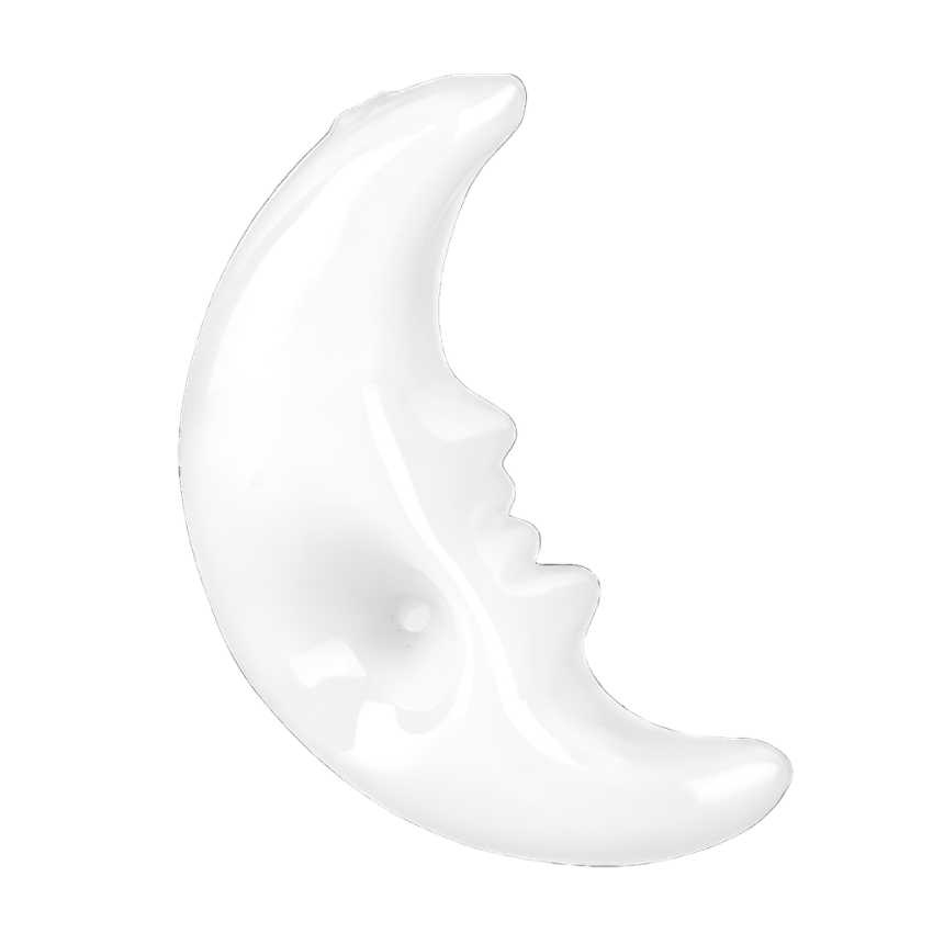 Crescent Moon Glow In The Dark Glass Hand Pipe