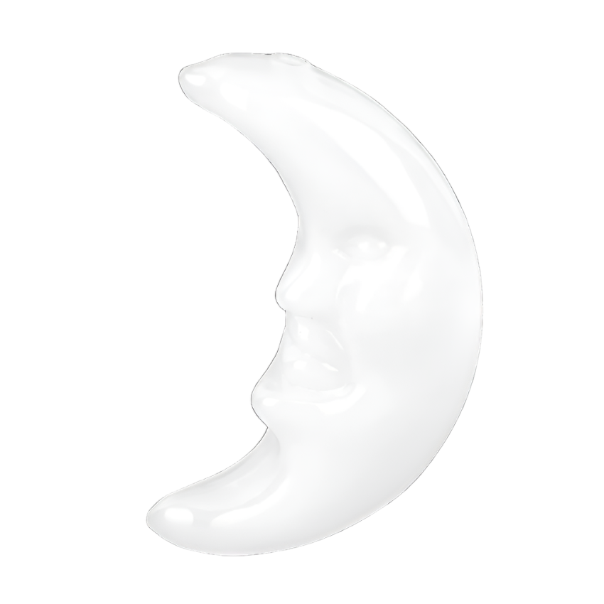 Crescent Moon Glow In The Dark Glass Hand Pipe