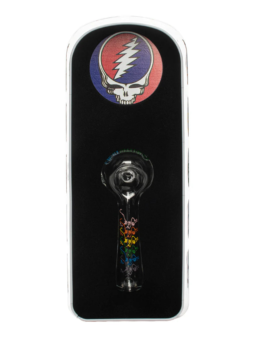 Grateful Dead x Gear Premium 4.5" Dancing Skeleton Hand Pipe & Grinder Set with Collectable Bus Tin
