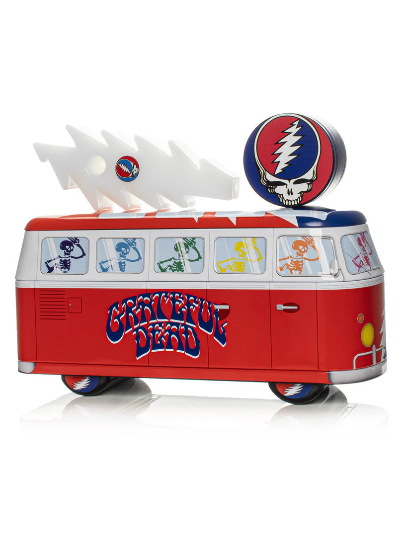 Grateful Dead x Gear Premium 6" Lightning Bolt Hand Pipe & Grinder Set with Collectable Bus Tin