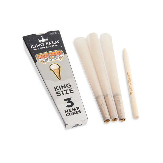 King Palm California Cream King Size Hemp Cones  3 pack