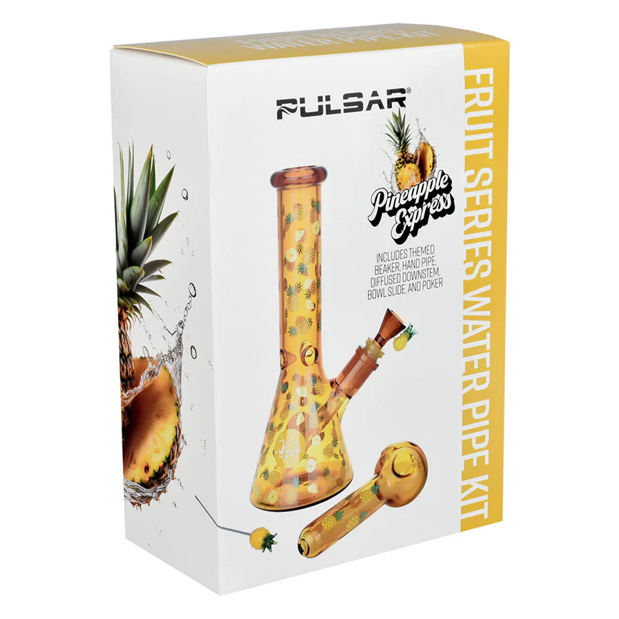 Pulsar Fruit Series 8" Glow Nectar Collector & Dab Rig Set - Pineapple Express