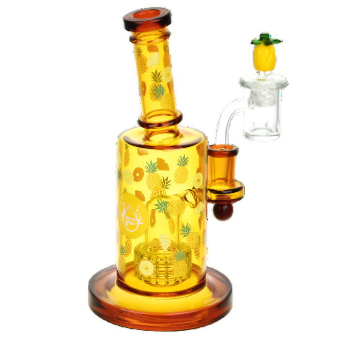 Pulsar Fruit Series 8" Glow Nectar Collector & Dab Rig Set - Pineapple Express