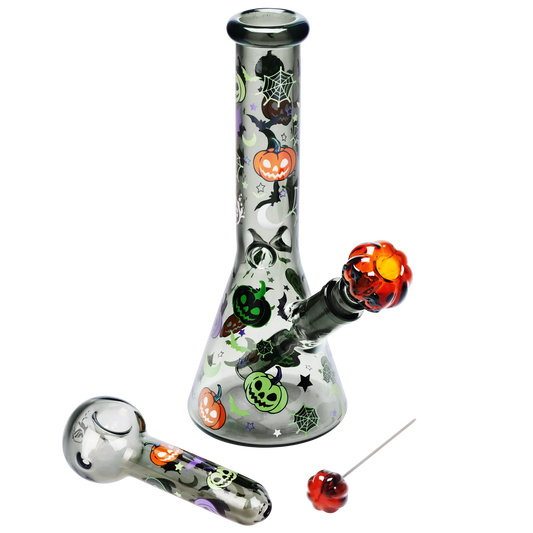 Pulsar 10" Glow Water Pipe & Hand Pipe Set - Halloween Party