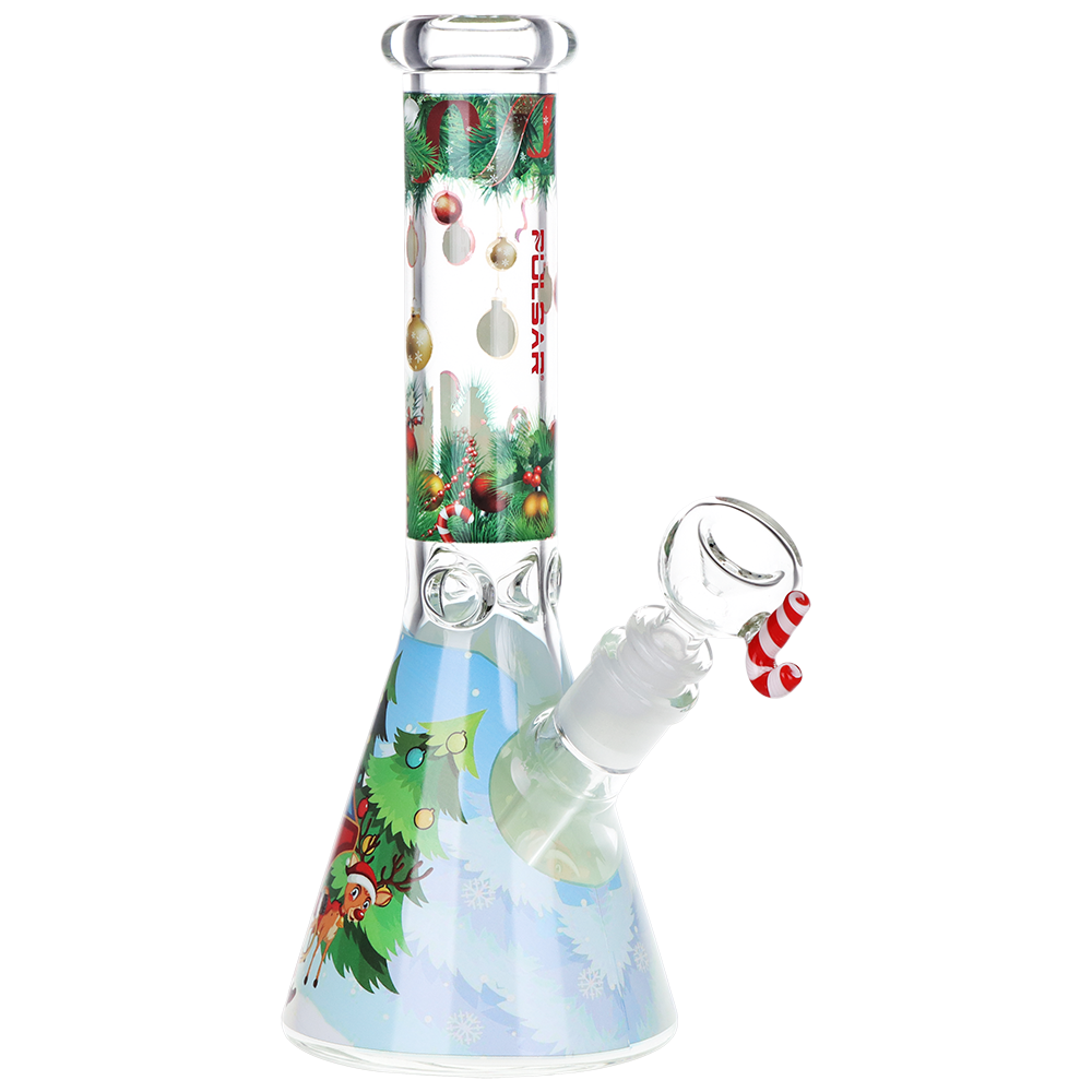 Pulsar 10" Water Pipe & Hand Pipe Set - Ho-Ho Holiday Christmas