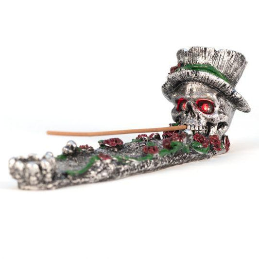 Skull with Roses Incense Burner with LED lights