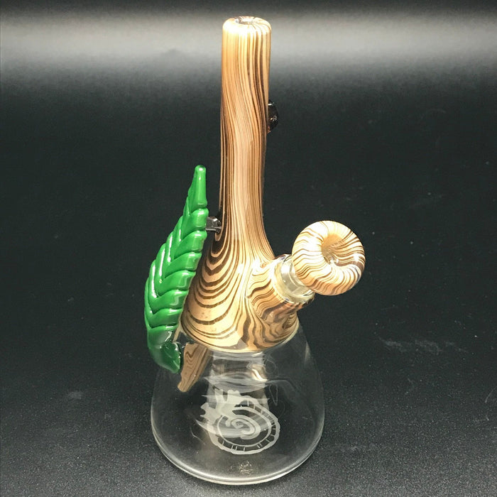 Chad G Glass Woodgrain Clear Bottom Mini Tube with Leaf #2