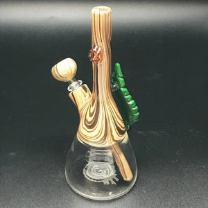 Chad G Glass Woodgrain Clear Bottom Mini Tube with Leaf #2