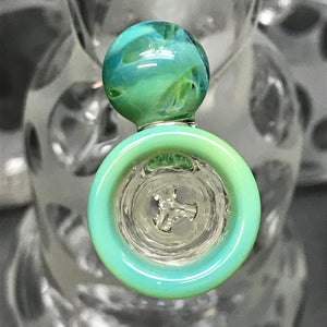 Oddball Glass Sandblasted Flower 38mm Tube with Color Accents