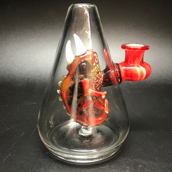 Hardman Art Glass Red Chamelon Bubbler