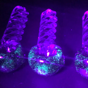 Jellyfish Glass Mini Green Glow in the Dark Pipe