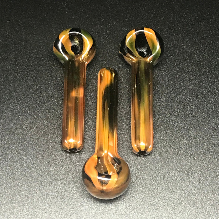 Jellyfish Glass Teenie Weenie Black & Gold Pipe