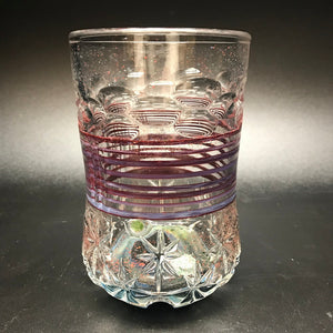 Rotational Science Color Wrapped Space Scene Base Hand Carved Drinking Glass